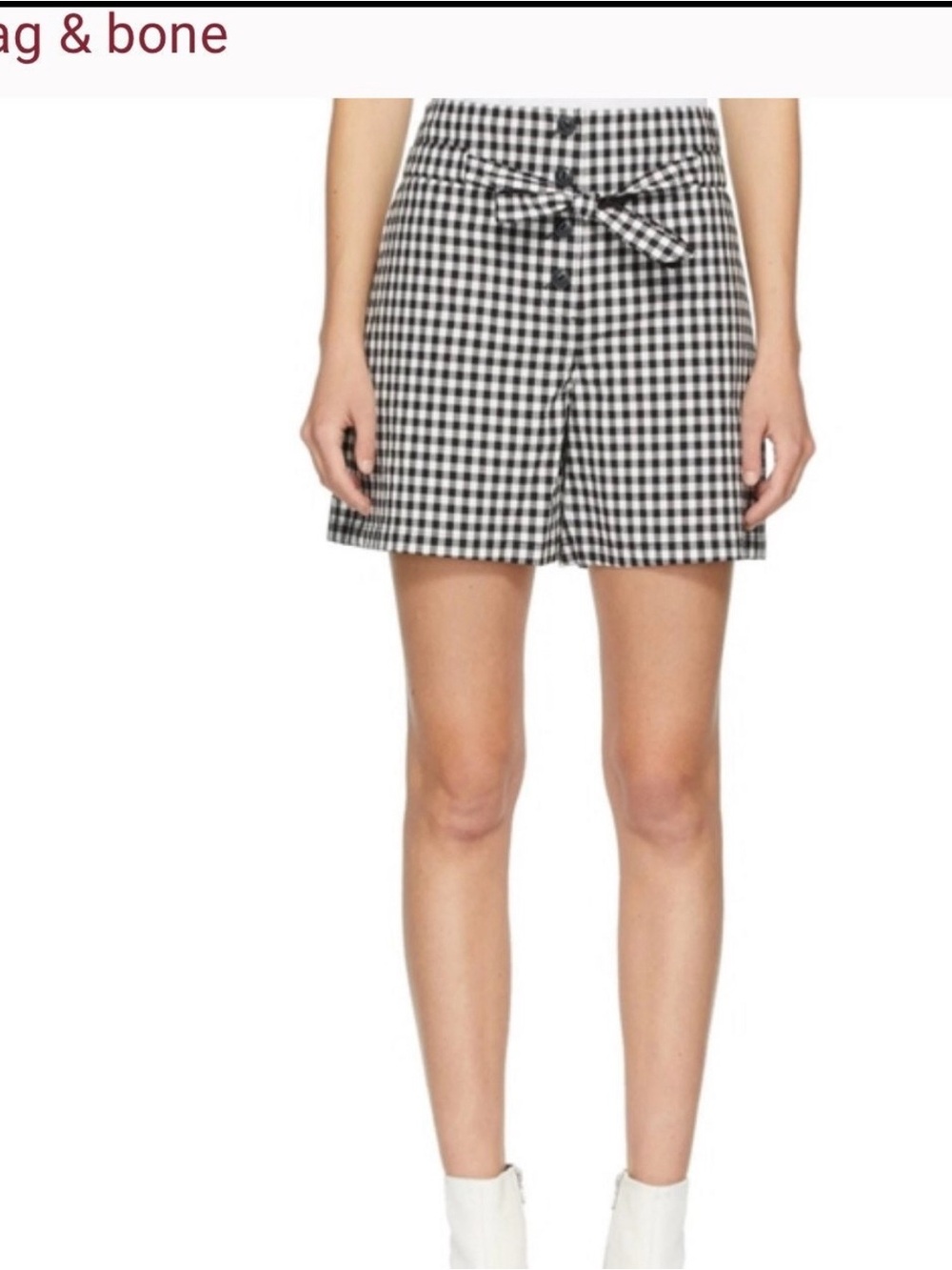 rag & bone Camille Gingham Shorts Size 6 NEW
